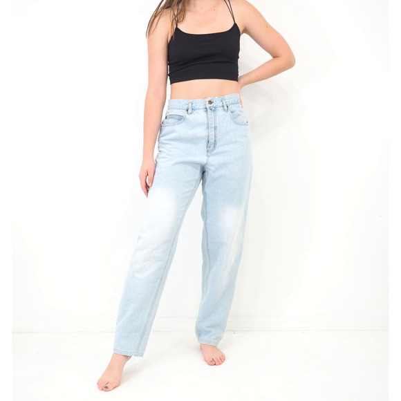 90s Vintage DKNY Jeans Relaxed Fit Light Wash 100% Cotton‎ Size 6 Waist 28 - Picture 1 of 10
